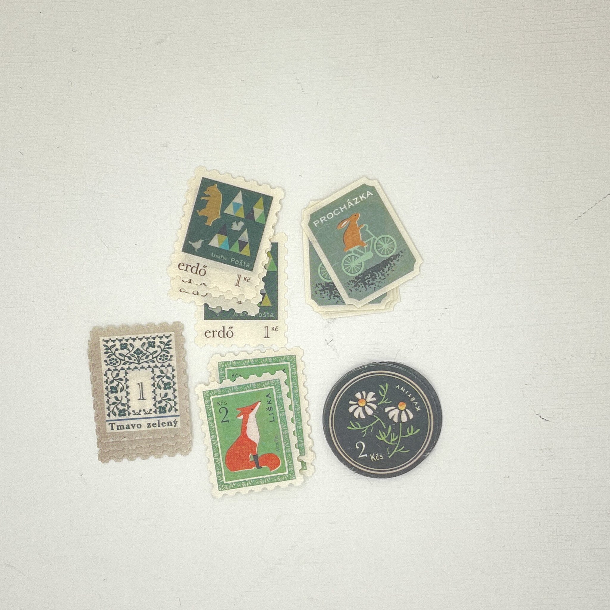 Green Stamp Like Stickers