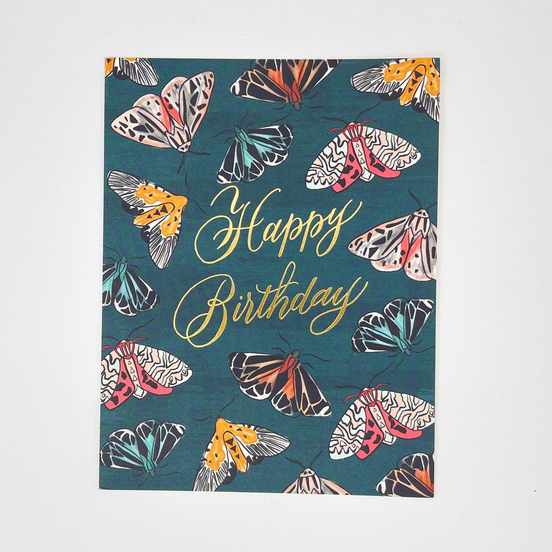 Emerald Moth Birthday Card