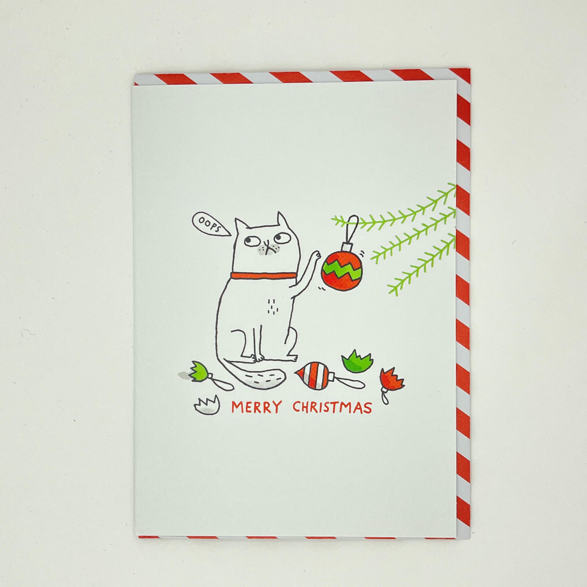 "oops" Kitty Christmas Card