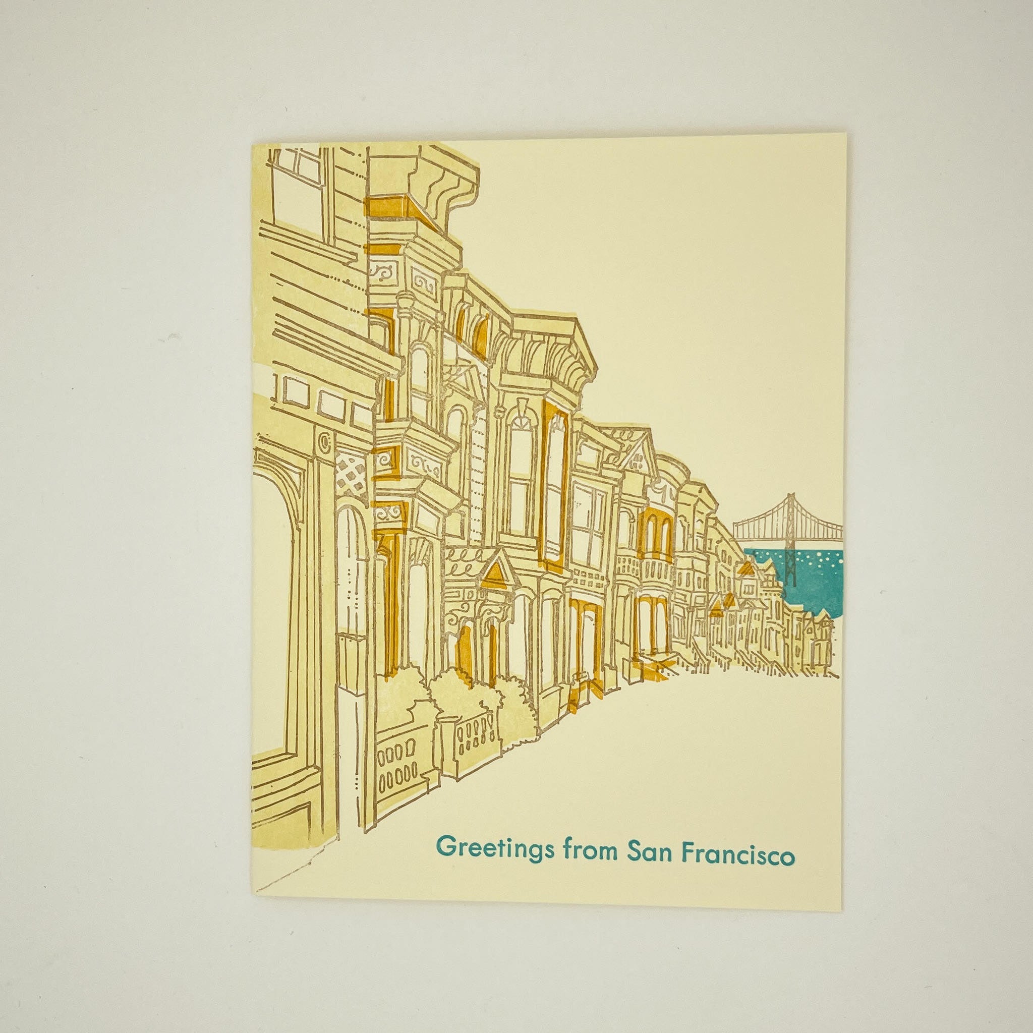 Greetings From San Francisco Blank Letterpress Card