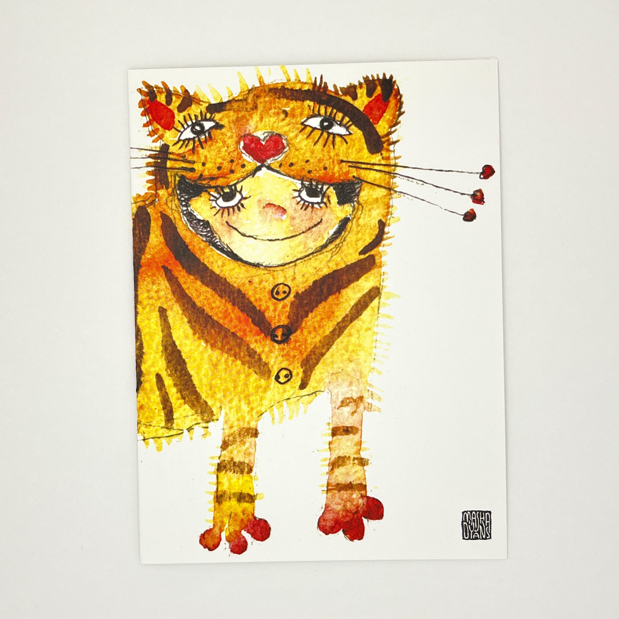 Tiger Kid Watercolor Card