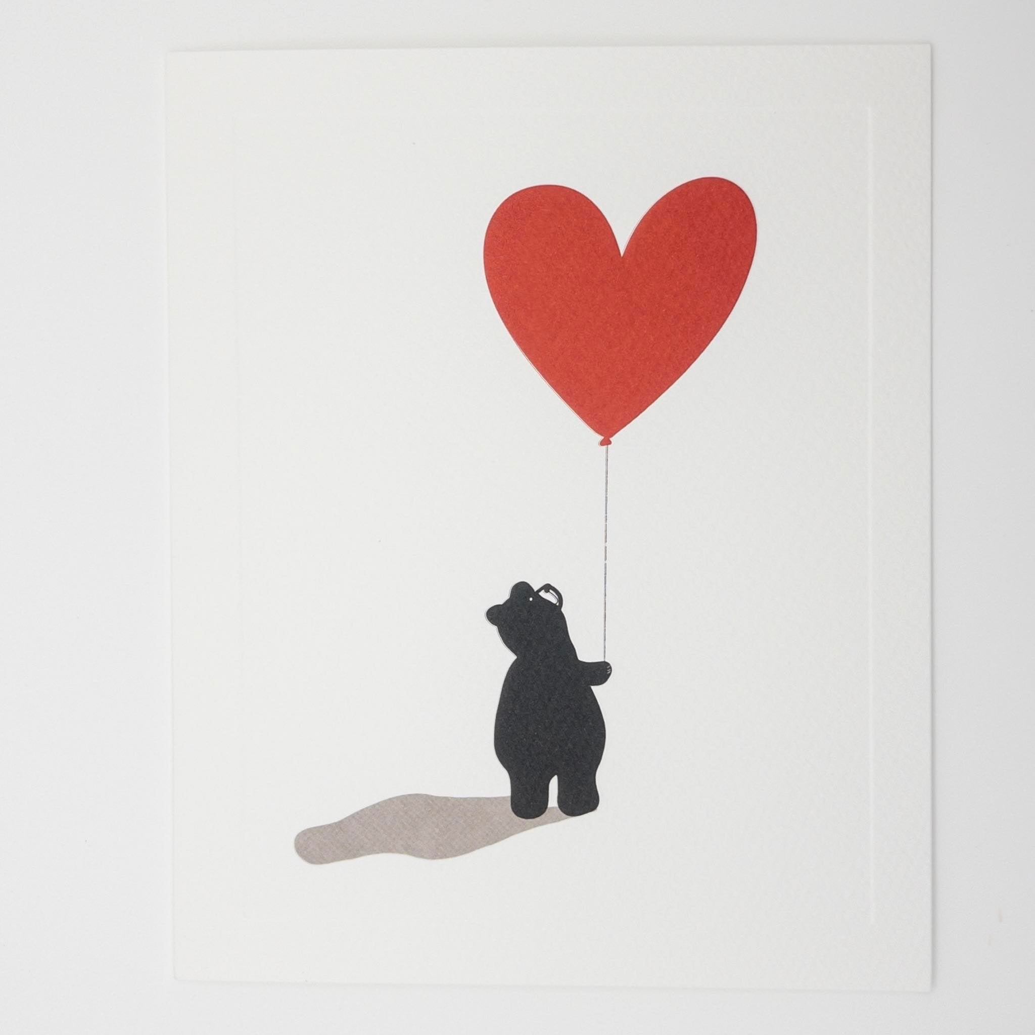 Bear and Heart Balloon Card