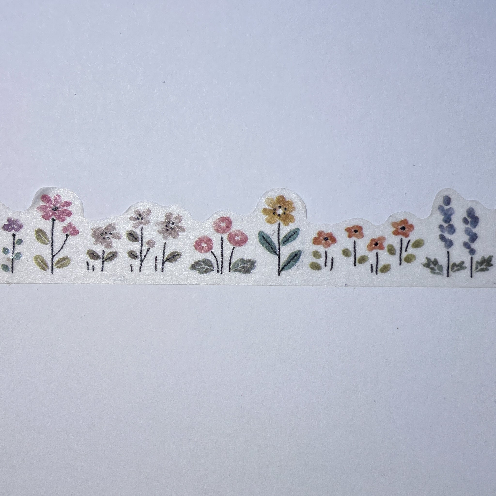 Flower Washi Tape with Die Cut Border