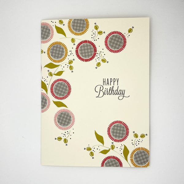 Flowers with Petals Birthday Card