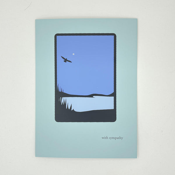 Bird Over Lake Sympathy Card