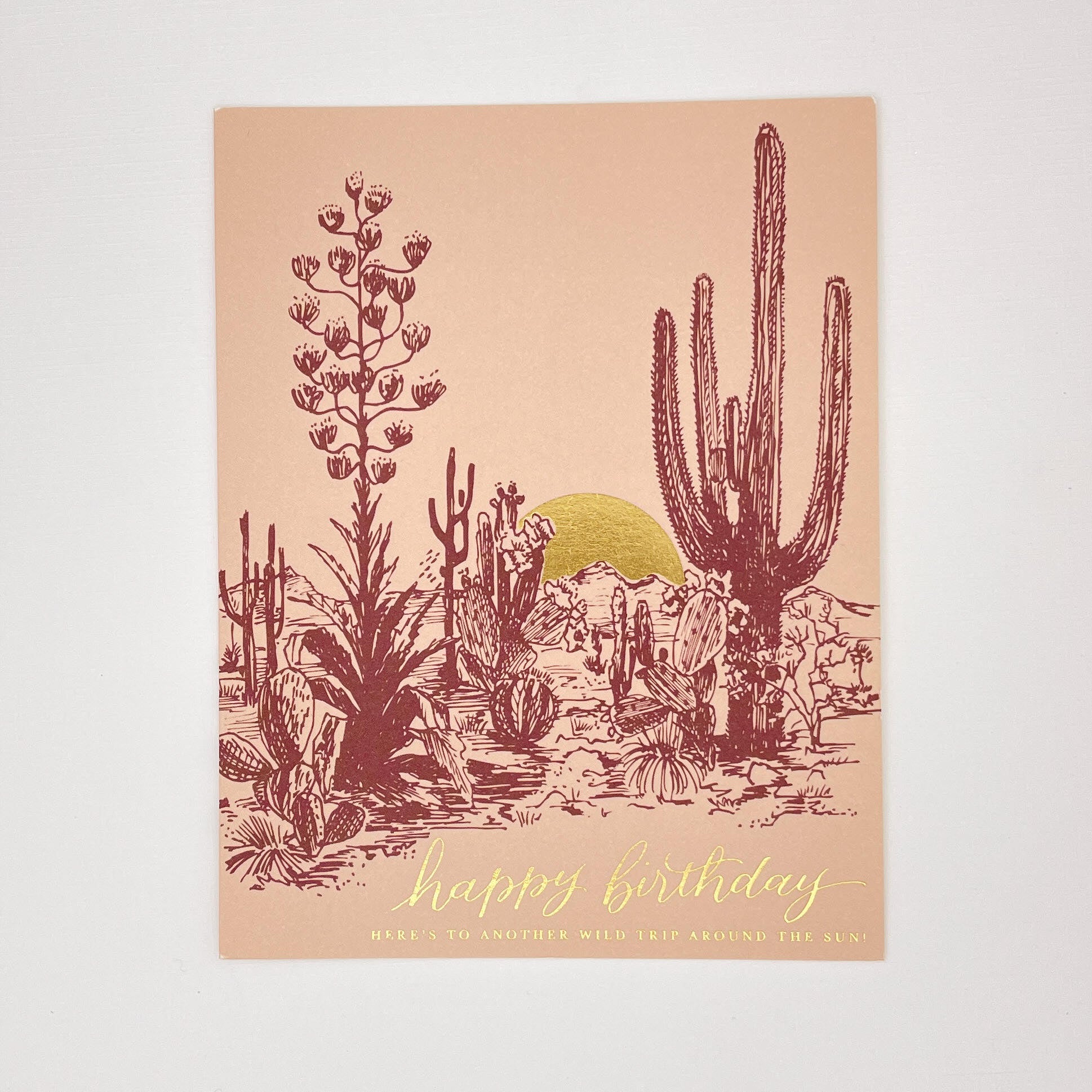 Cactus Sunset Birthday Greeting Card