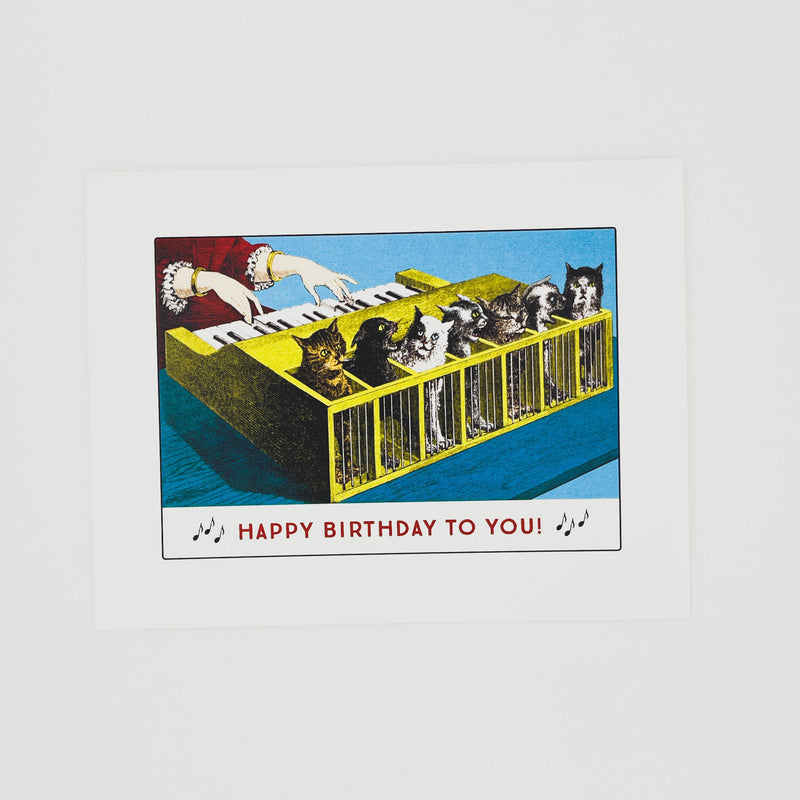 Cat Piano Birthday Card