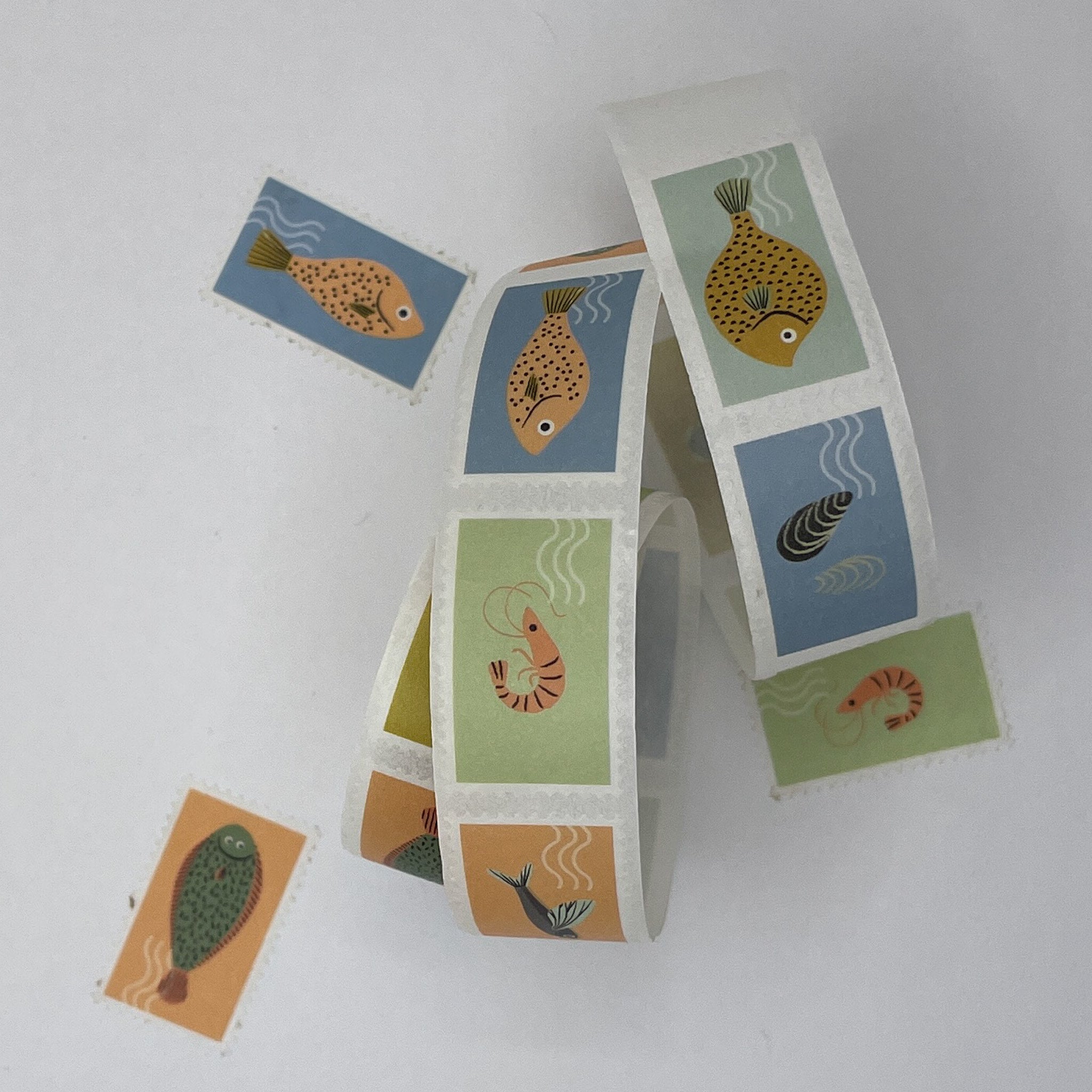 Fish Stamps Washi Stickers