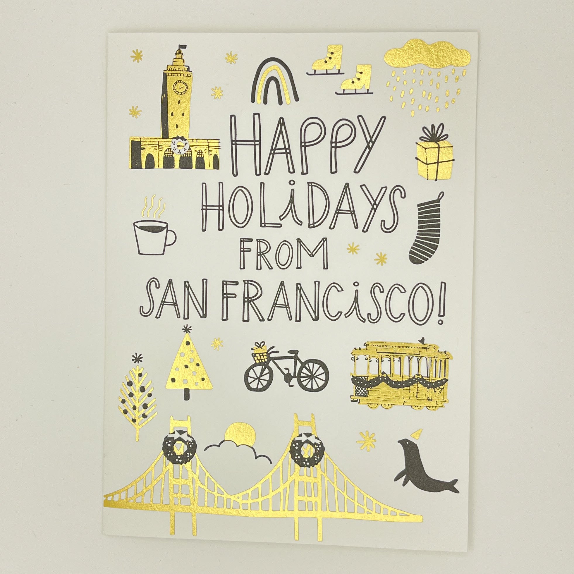 Black & Gold San Francisco Holiday Card