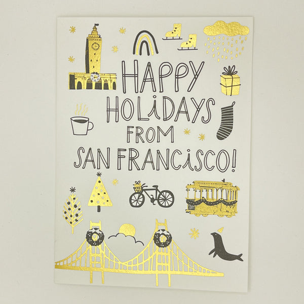 Black & Gold San Francisco Holiday Card