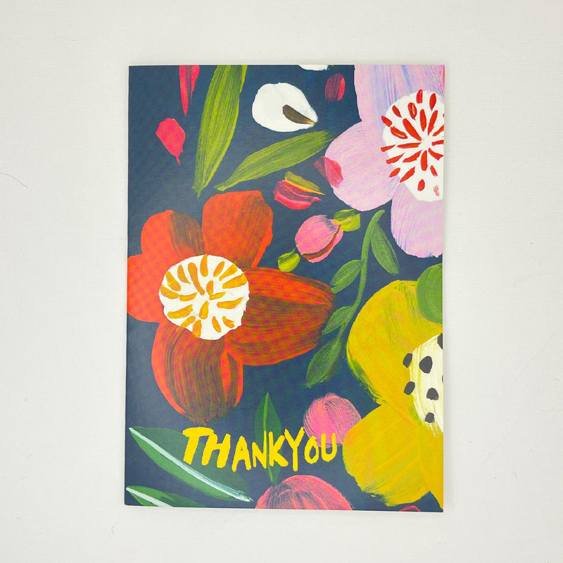 Painted Flowers Thank You Card