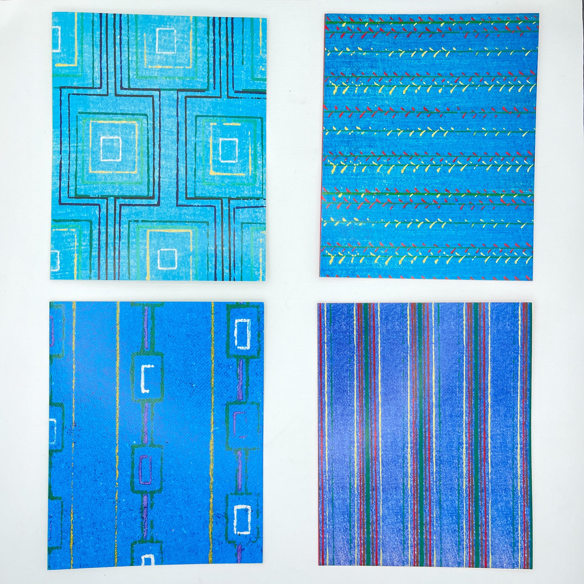 Blue Pattern Boxed Notecards