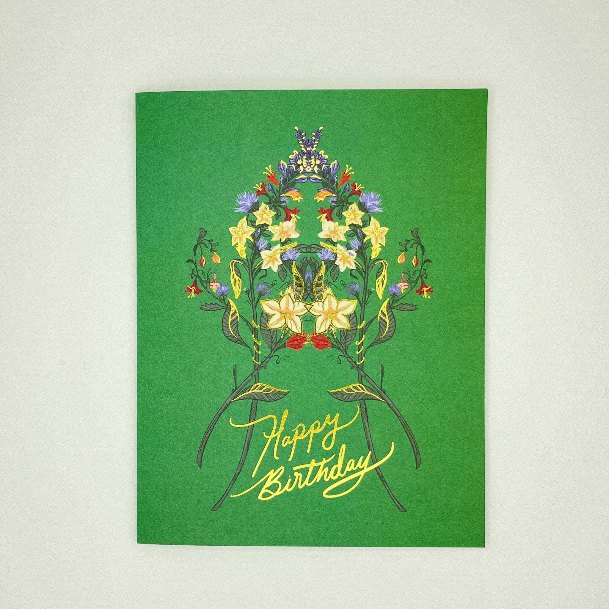 Mirrored Floral Birthday Card