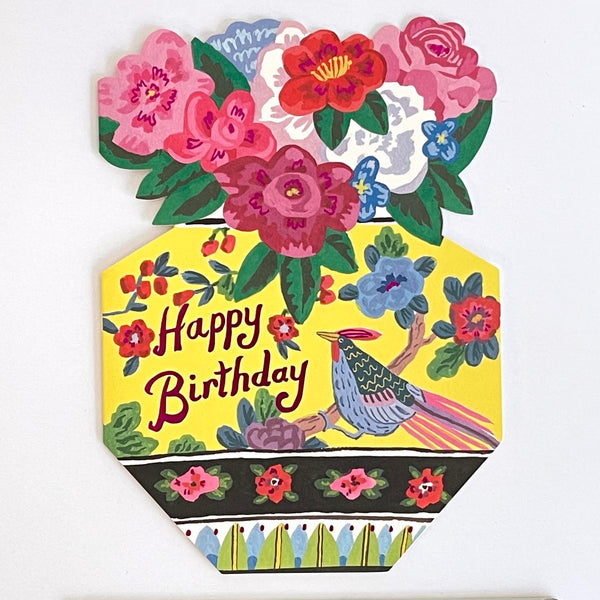 Ornate Flower Vase Birthday Card