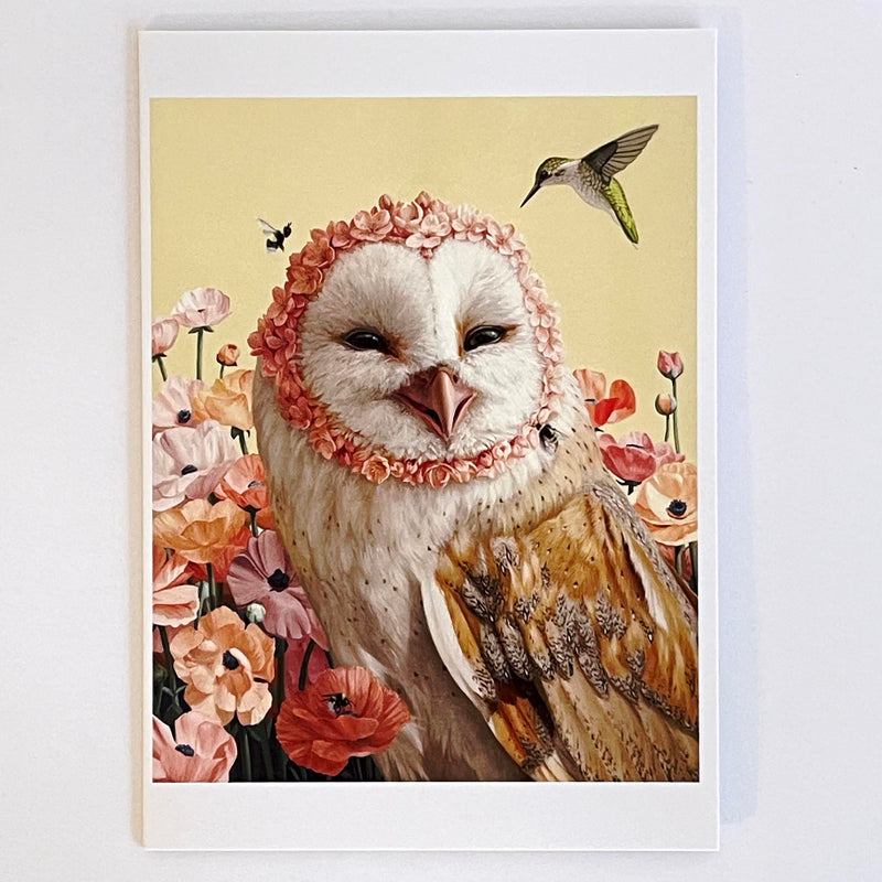 Owl and Hummingbird Card