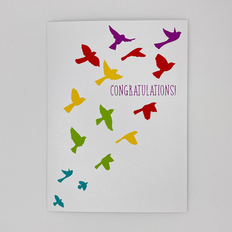 Rainbow Colored Doves Card