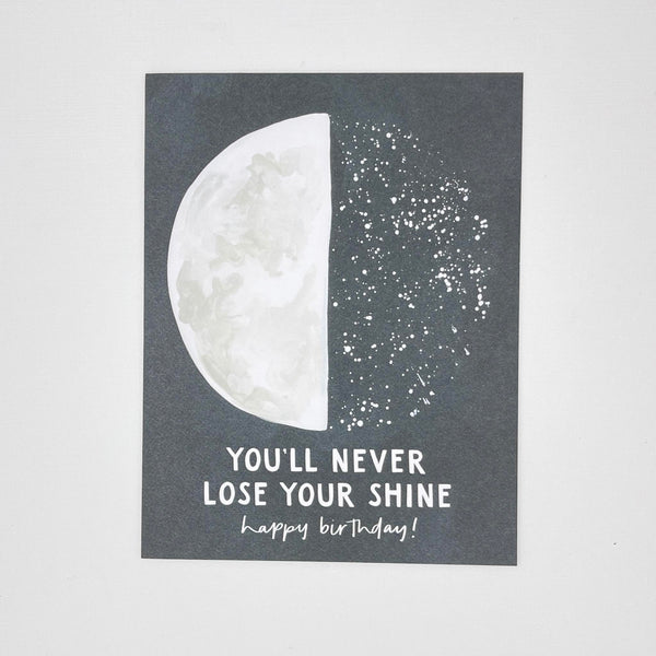 Speckle Moon Birthday Card
