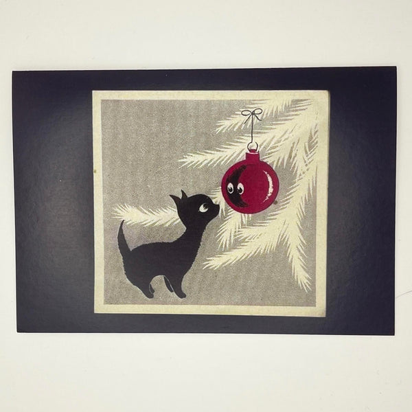 Cat with Christmas Tree Card