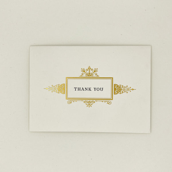White and Gold Thank You Card